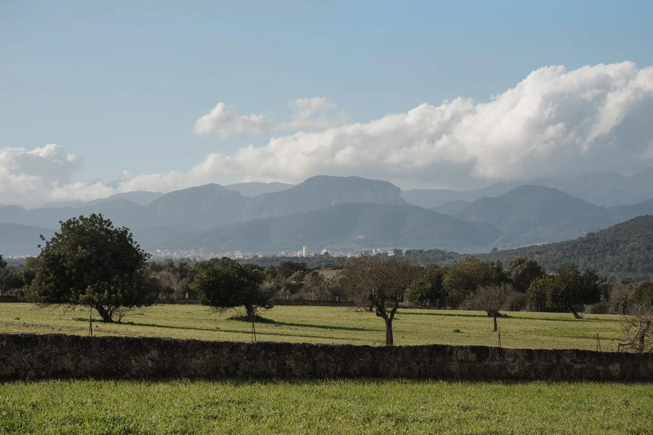 Blick über das Es Pla zur Serra de Tramuntana